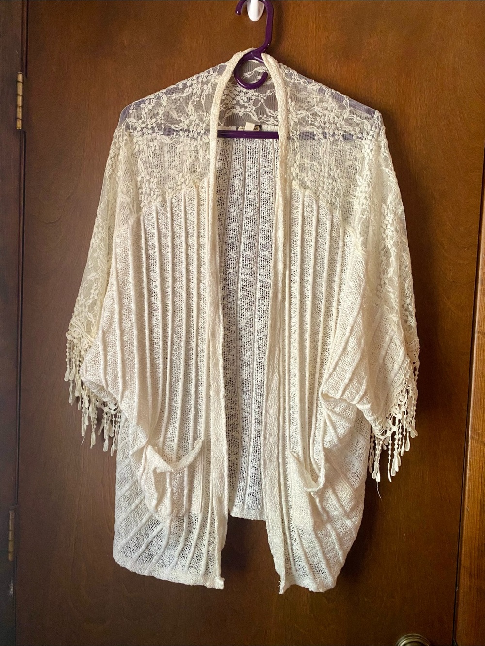 Ivory Crochet Kimono Size Large
